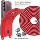Mobigear Lanyard Card Samsung Galaxy S24 FE Siliconen Hoesje met koord en Pasjeshouder - Rood
