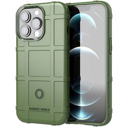 Mobigear Rugged Shield iPhone 13 Pro Max Hoesje Flexibel TPU Backcover Shockproof - Groen