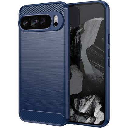 Mobigear Brushed Slim Google Pixel 9 Pro XL Hoesje Flexibel TPU Backcover - Blauw