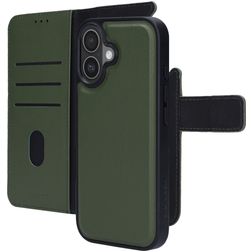 Mobiparts iPhone 17 Hoesje Echt Leer Uitneembare 2in1 Bookcase Portemonnee - Groen