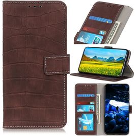 Mobigear Croco iPhone SE (2020) Hoesje Bookcase Portemonnee - Bruin