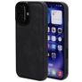 Mobiparts Classic iPhone 16 MagSafe Hoesje TPU,Kunstleer Backcover - Graphite Black