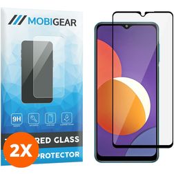 Mobigear Premium Samsung Galaxy M12 Glazen Screenprotector - Case Friendly - Zwart (2-Pack)