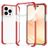 Mobigear Full Bumper iPhone 14 Pro Max Hoesje Hardcase Backcover Shockproof - Transparant / Rood