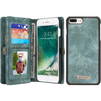 Caseme 008 iPhone 8 Plus Hoesje Uitneembare 2in1 Bookcase Portemonnee - Groen
