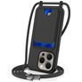 Mobigear Lanyard Card iPhone 16 Pro Max Siliconen Hoesje met koord en Pasjeshouder - Zwart