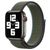 Mobigear Woven Nylon Apple Watch Bandje Klittenbandsluiting - 49/46/45/44 mm - Olijfgroen