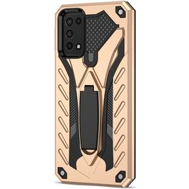 Mobigear Armor Stand Samsung Galaxy A03s Hoesje Hardcase Backcover Shockproof met Standaard - Goud