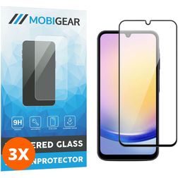 Mobigear Premium Samsung Galaxy A25 Glazen Screenprotector - Case Friendly - Zwart (3-Pack)