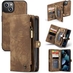 CaseMe 008 iPhone 13 Mini Hoesje Uitneembare 2in1 Bookcase Portemonnee - Bruin
