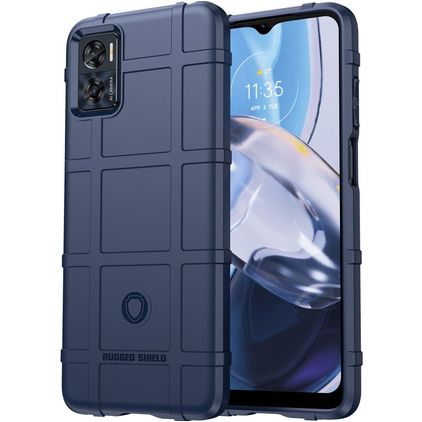 Mobigear Rugged Shield Motorola Moto E22i Hoesje Flexibel TPU Backcover Shockproof - Blauw