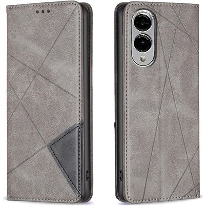 Mobigear Rhombus Slim Samsung Galaxy S25 Edge Hoesje Bookcase - Grijs