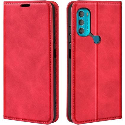 Mobigear Retro Slim Motorola Moto G71 5G Hoesje Bookcase Portemonnee - Rood