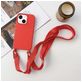Mobigear Lanyard iPhone 14 Plus Siliconen Hoesje met koord - Rood