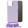Mobilize Lanyard Gelly iPhone 15 Pro Max Flexibel TPU Hoesje met koord - Pastel Purple