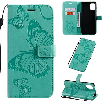 Mobigear Butterfly Samsung Galaxy A71 Hoesje Bookcase Portemonnee - Turquoise