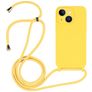 Mobigear Lanyard iPhone 15 Plus Siliconen Hoesje met koord - Geel