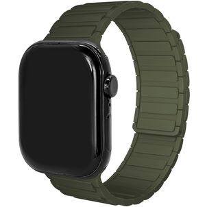 Mobilize Magnetic Siliconen Apple Watch Bandje Magneetsluiting - 49/46/45/44 mm - Groen
