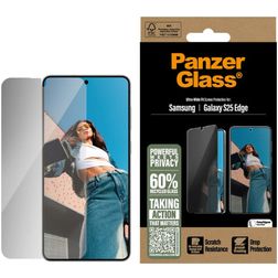 PanzerGlass Ultra-Wide Fit Privacy Samsung Galaxy S25 Edge Glazen Screenprotector Privacy - Case Friendly - Zwart