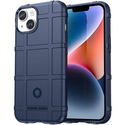 Mobigear Rugged Shield iPhone 15 Plus Hoesje Flexibel TPU Backcover Shockproof - Blauw
