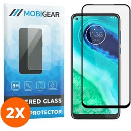 Mobigear Premium Motorola Moto G8 Glazen Screenprotector - Case Friendly - Zwart (2-Pack)