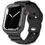 Mobigear Sport Armor Siliconen Apple Watch Bandje Druksluiting - 49/46/45/44 mm - Zwart