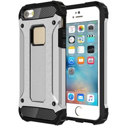 Mobigear Outdoor iPhone SE (2016) Hoesje Hardcase Backcover Shockproof - Zilver