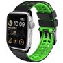Mobigear Aero Armor Siliconen Apple Watch Bandje Gespsluiting - 42/41/40/38 mm - Zwart / Groen