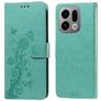 Mobigear Flowers OPPO Find X9 Hoesje Bookcase Portemonnee - Groen