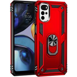 Mobigear Armor Ring Motorola Moto G22 Hoesje Hardcase Backcover Shockproof met Ringhouder - Rood