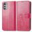 Mobigear Clover Motorola Moto E32 Hoesje Bookcase Portemonnee - Magenta