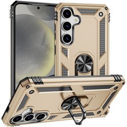 Mobigear Armor ring Samsung Galaxy S25 Hoesje Hardcase Backcover Shockproof met Ringhouder - Goud