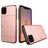 Mobigear Card iPhone 11 Hoesje Hardcase Backcover Shockproof met Pasjeshouder - Roségoud