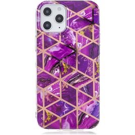 Mobigear Marble iPhone 12 Pro Max Hoesje Flexibel TPU Backcover - Paars