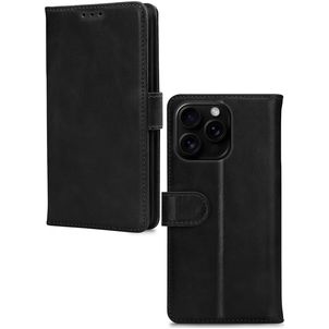 Mobilize Wallet iPhone 16 Pro Max Hoesje Echt Leer Bookcase Portemonnee - Zwart