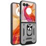 Mobigear Armor Ring Motorola Razr 50 Ultra Hoesje Hardcase Backcover Shockproof met Ringhouder - Zilver