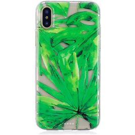 Mobigear Design iPhone X Hoesje Flexibel TPU Backcover - Green Leaf
