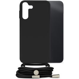 Mobilize Lanyard Gelly Samsung Galaxy A14 Flexibel TPU Hoesje met koord - Zwart