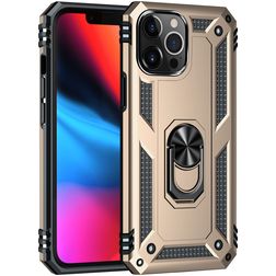 Mobigear Armor Ring iPhone 13 Pro Max Hoesje Hardcase Backcover Shockproof met Ringhouder - Goud