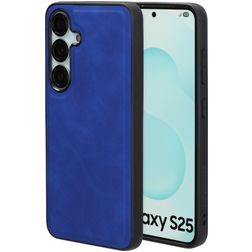 Mobiparts Classic Samsung Galaxy S25 MagSafe Hoesje TPU,Kunstleer Backcover - Sapphire Blue