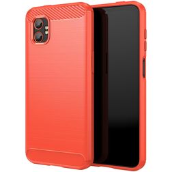 Mobigear Brushed Slim Samsung Galaxy Xcover 7 Pro Hoesje Flexibel TPU Backcover - Rood