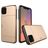 Mobigear Card iPhone 11 Pro Hoesje Hardcase Backcover Shockproof met Pasjeshouder - Goud