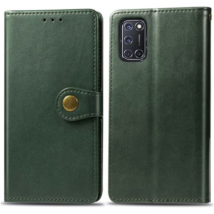Mobigear Snap Button OPPO A72 Hoesje Bookcase Portemonnee - Groen