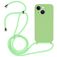 Mobigear Lanyard iPhone 14 Siliconen Hoesje met koord - Groen