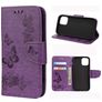Mobigear Butterfly iPhone 12 Pro Hoesje Bookcase Portemonnee - Paars