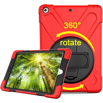 Mobigear SureGrip XGuard iPad 5 (2017) Hoes Hard Kunststof,Siliconen Backcover + Standaard - Rood