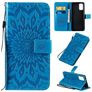 Mobigear Sunflower Samsung Galaxy S20 Plus Hoesje Bookcase Portemonnee - Blauw