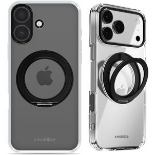 Mobilize 360 Rotating Ring iPhone 17 MagSafe Hoesje Hardcase Backcover met Ringhouder - Zwart