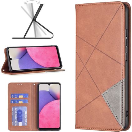 Mobigear Rhombus Slim Samsung Galaxy A33 Hoesje Bookcase - Bruin