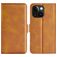 Mobigear Slim Magnet iPhone 15 Hoesje Bookcase Portemonnee - Cognac